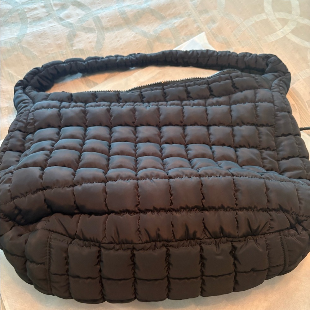 EUC Free People Black Quilted Carryall Bag - Picture 9 of 13